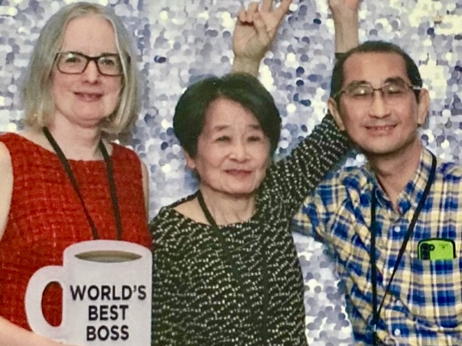 Dr. Wang with Csilla Krausz, President of ISA