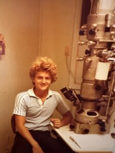 A young Dr. de Virgilio in a lab.